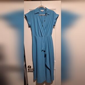 Calvin Klein Asymmetrical Blue Dress